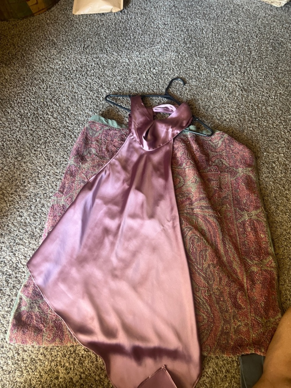 Zara Satin Mauve Halter Neck Blouse